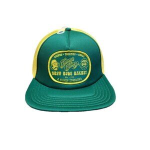Mad Engine Cheech and Chong Best Buds Bakery Green Yellow Trucker Hat Mesh, New